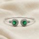 Handmade Silver Jewelry Emerald Oxidised Kada